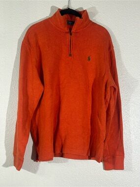 Polo Ralph Lauren Bright Orange Zip-Neck Sweater